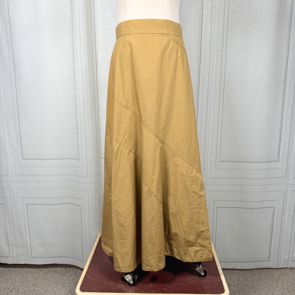 COS Asymmetric Paneled Cotton Maxi Skirt Tan Camel Minimalist US 6 / EU 36